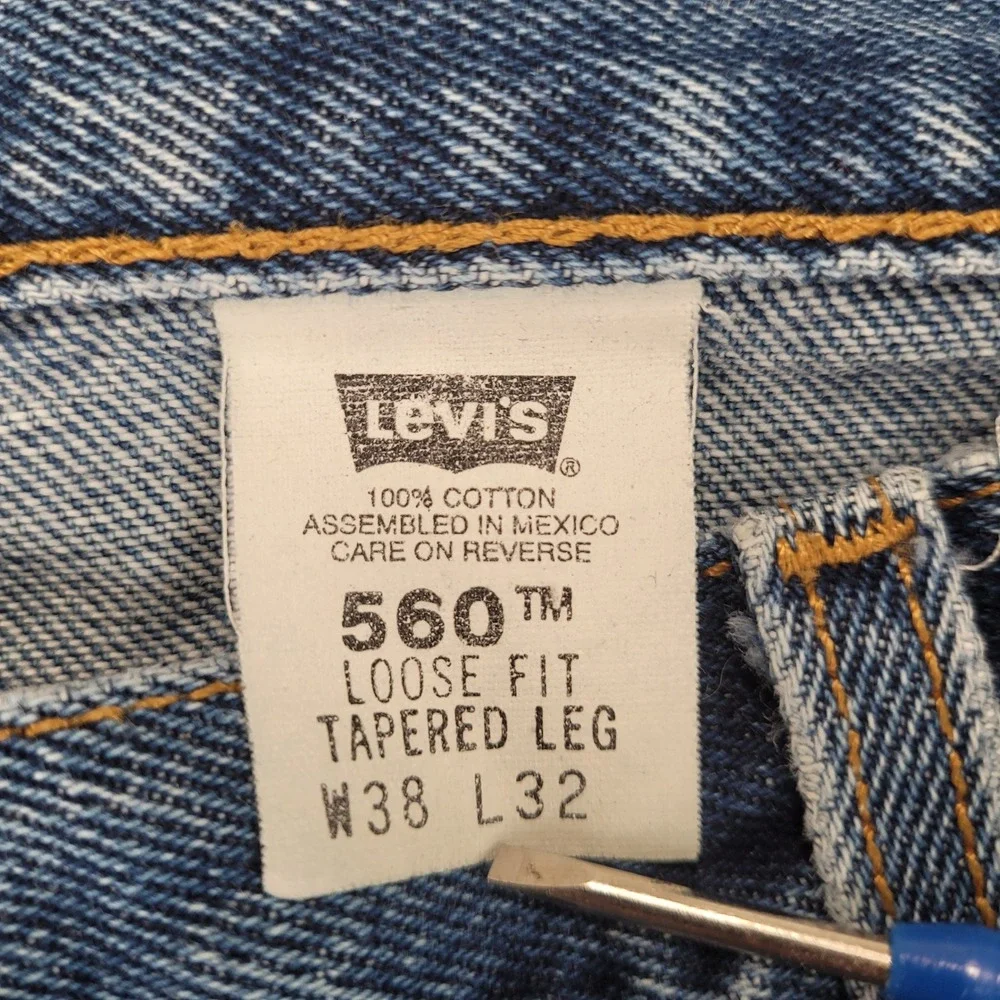 Levis‎ 560 Loose Fit Tapered Leg Jeans Mens 38x32 Blue Denim Vintage 90s